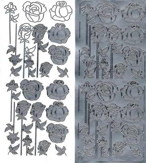 Sticker: Rosen - silber