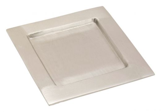Kerzenteller 6 V silberfarben matt - f�r Kerzen 6x6 cm (max. 6x verf�gbar)