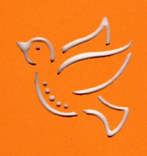 Negativ- Motivlocher -L - Taube ca. 4,5 cm x 5 cm - (nur noch 1x verf�gbar)