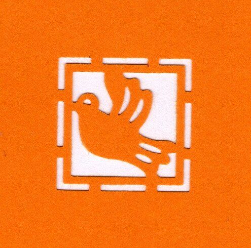 Negativ- Motivlocher -M - Taube im Viereck ca. 2,2 cm x 2,2 cm - (nur noch 1x verf�gbar)