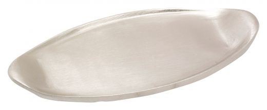 Kerzenteller oval silberfarben matt klein (au�en ca. 120 x 50 mm) - max 2x verf�gbar
