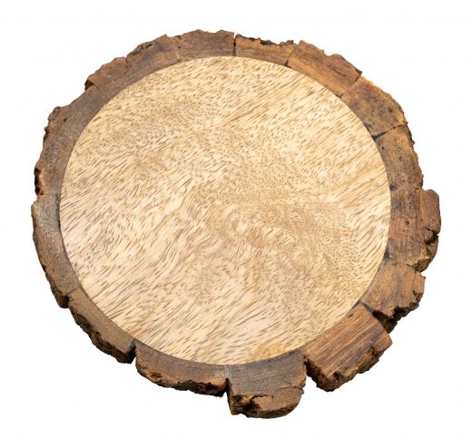 Kerzenteller Holz mit Rinde 9 HR f�r Kerzen bis 9 cm