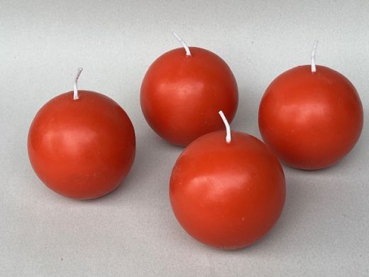 Kugelkerzen orange - 4erSet - ca. 8 cm Durchmesser (nur noch 1 Set verf�gbar)