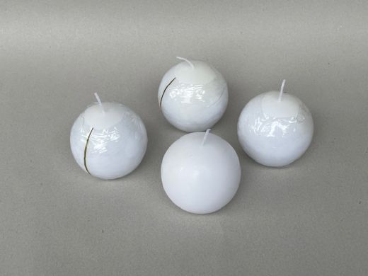 Kugelkerzen wei� - 4erSet - ca. 7 cm Durchmesser (nur noch 2 Sets verf�gbar)