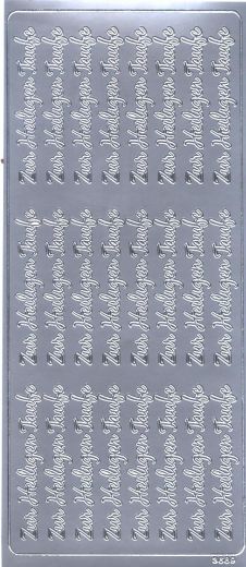 Ziersticker Zur Heiligen Taufe Schreibschrift silber