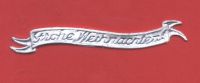 Frohe Weihnachten - Schriftzug-Banner silber-wei