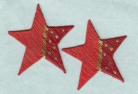 Sterne orangerot-gold-bordeaux  4,8 cm - 2er Set