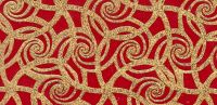 3112-122-33- Wachsplatte karminrot - goldende Ornamente