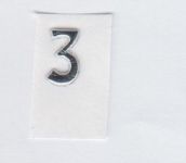 Wachszahl 3  glanzsilber 8 mm -Modern-