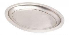 Kerzenteller oval silberfarben matt