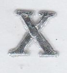 Wachsbuchstabe X glanzsilber 12 mm