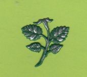 Rosenstiel klein  laubgrn-silber 3,5 x 3,3 cm