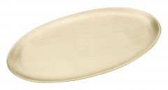Kerzenteller oval goldfarben matt