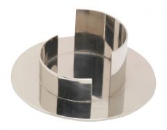 Kerzenhalter 5 B rund silberfarben gl�nzend - f�r Kerzendurchmesser 5 cm