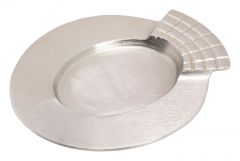 Kerzenteller oval Nr. 6  C  silberfarben matt mit Dekodekor