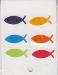 Fische-Set Nr. 1b - bunt   2,3 cm x 0,8 cm