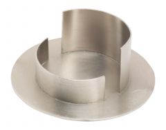 Kerzenhalter 6 B rund silberfarben matt geb�rstet - f�r Kerzendurchmesser 6 cm