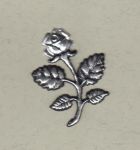 Rose klein schwarz silber ca. 3,5 cm x 4,5 cm Blte silber
