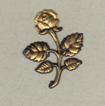 Rose klein schwarz gold ca. 3,5 cm x 4,5 cm Blte gold