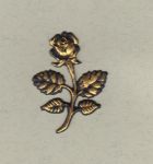Rose klein schwarz gold ca. 3,5 cm x 4,5 cm