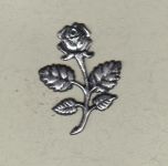 Rose klein schwarz silber ca. 3,5 cm x 4,5 cm