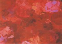 391023A-Wachsplatte Sondergröße matt, Hortensienmuster rot-lachs-pink