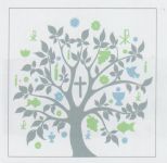 Servietten: Kommunion Symbole - Motiv Baum silber