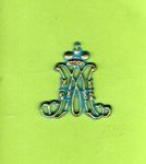Mariensymbol Nr. 2 / 4,1 cm  patellblau-angegoldet