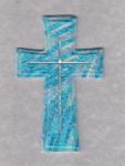 Kreuz Nr. 14 Steinmosaik blau-silber