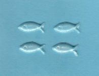 Fische-Set Nr. 5 - perlmutt-hellblau (4er-Set)