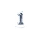 Wachszahl 1  glanzsilber 8 mm -Classic-