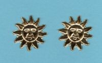 Sonne mit Gesicht 2er-Set glanzgold - 3 cm