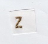Wachs-Kleinbuchstabe z  glanzgold 8 mm -Modern-