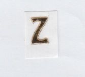 Wachs-Grobuchstabe Z  glanzgold 8 mm -Modern-
