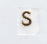 Wachs-Grobuchstabe S  glanzgold 8 mm -Modern-