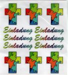 Design-Sticker Einladung-Kreuz selbstklebend