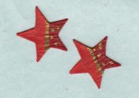 Sterne orangerot-gold-bordeaux  3,6 cm - 2er Set