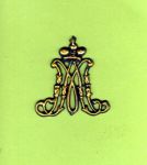 Mariensymbol Nr. 2 / 4,1 cm  dunkelblau-angegoldet