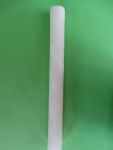 Kommunionkerze 25 % Bienenwachs 500 x 40 mm elfenbein handgeknetet (Marmoreffekt) - mit Klarsichtkarton