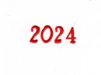 Wachszahl 2024 karminrot 13 mm - Auslaufartikel