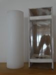 Kerze Edel-Rustik 250 x 80 mm - Wei - inkl. Klarsichtkarton - Bitte Beschreibung lesen