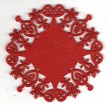 Filzuntersetzer rot , ca 12 cm