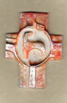 Kreuz Nr. 25 - wei-orange-rot-gelb-silber