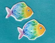 Fische-Set Nr. 7 - bunt bedruckt - gro (2er-Set)