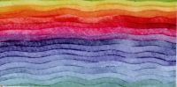 32D3121M- Wachsplatte bedruckt- Wellenaquarell regenbogen längs