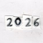 Wachszahl 2026  glanzsilber 8 mm -Classic