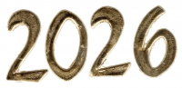 Wachszahl 2026 glanzgold 35 mm