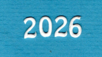 Wachszahl 2026  wei 8 mm -Modern-