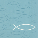 Servietten: PEASEFUL FISH  trkis