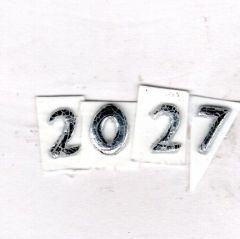 Wachszahl 2027  glanzsilber 8 mm -Classic
